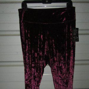 3X Plus Size Velvet Leggings New High Waist Womens Pants Red Color